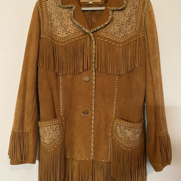 Gorgeous Suede Jacket with Fringe Size Large - Picture 10 of 13